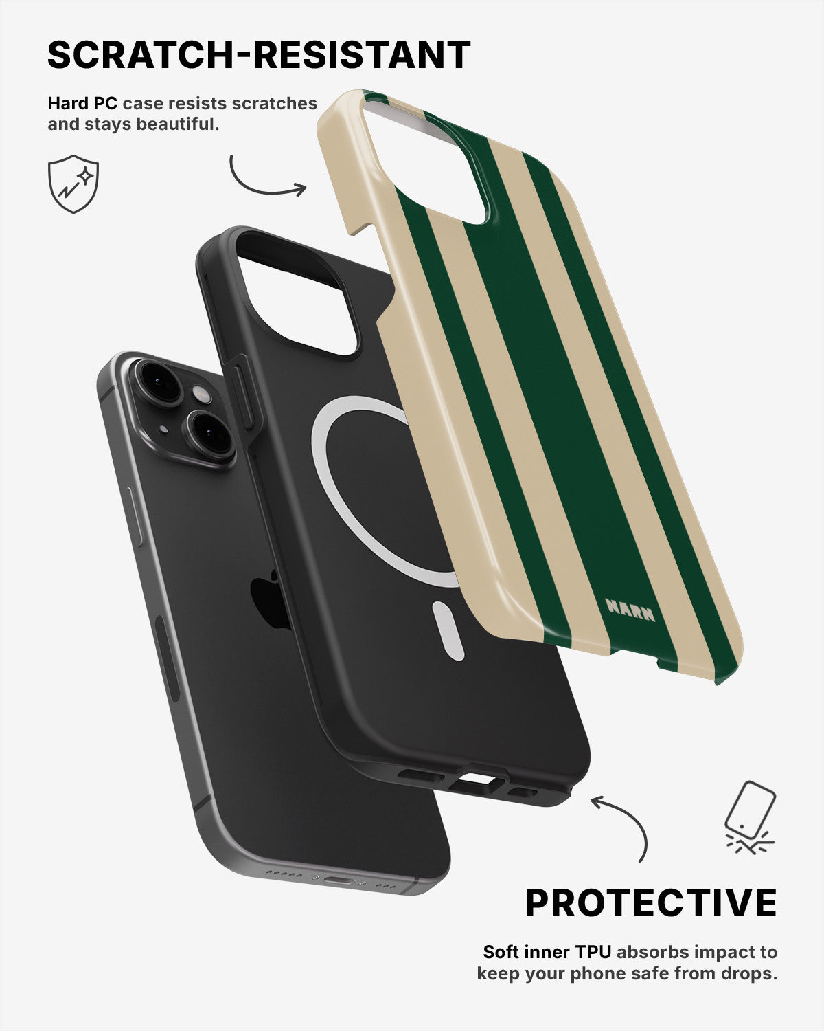 iPhone 12 / iPhone 12 Pro Tough Case – Vert Stripe - View 2