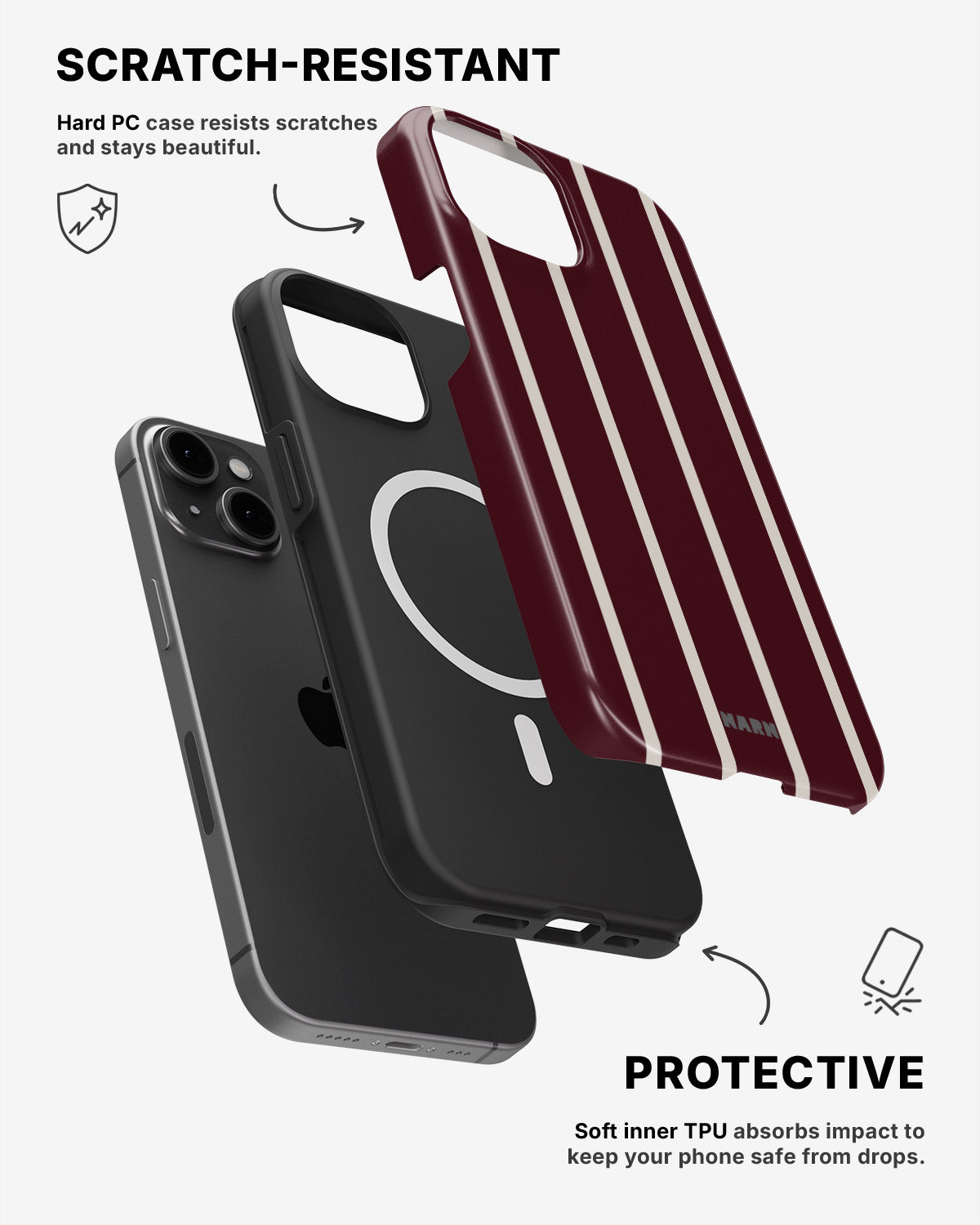 iPhone 12 / iPhone 12 Pro Tough Case – Rouge - View 2