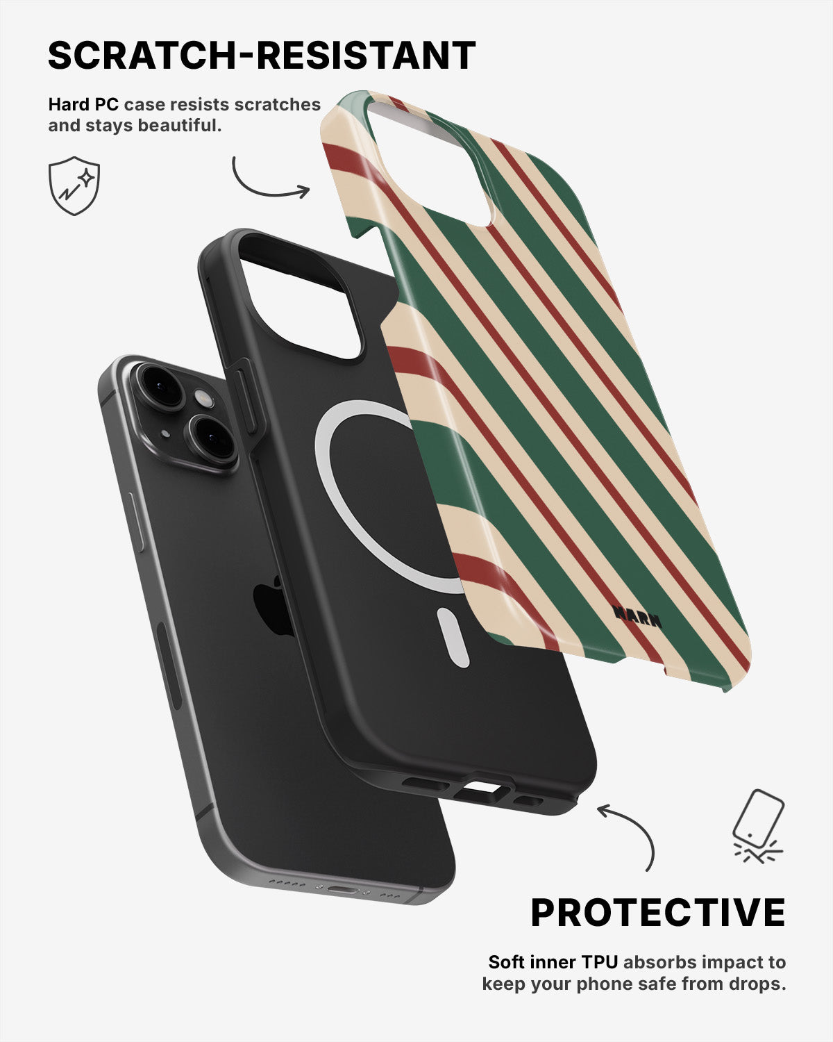 iPhone 12 / iPhone 12 Pro Tough Case – Candy Stripe - View 2