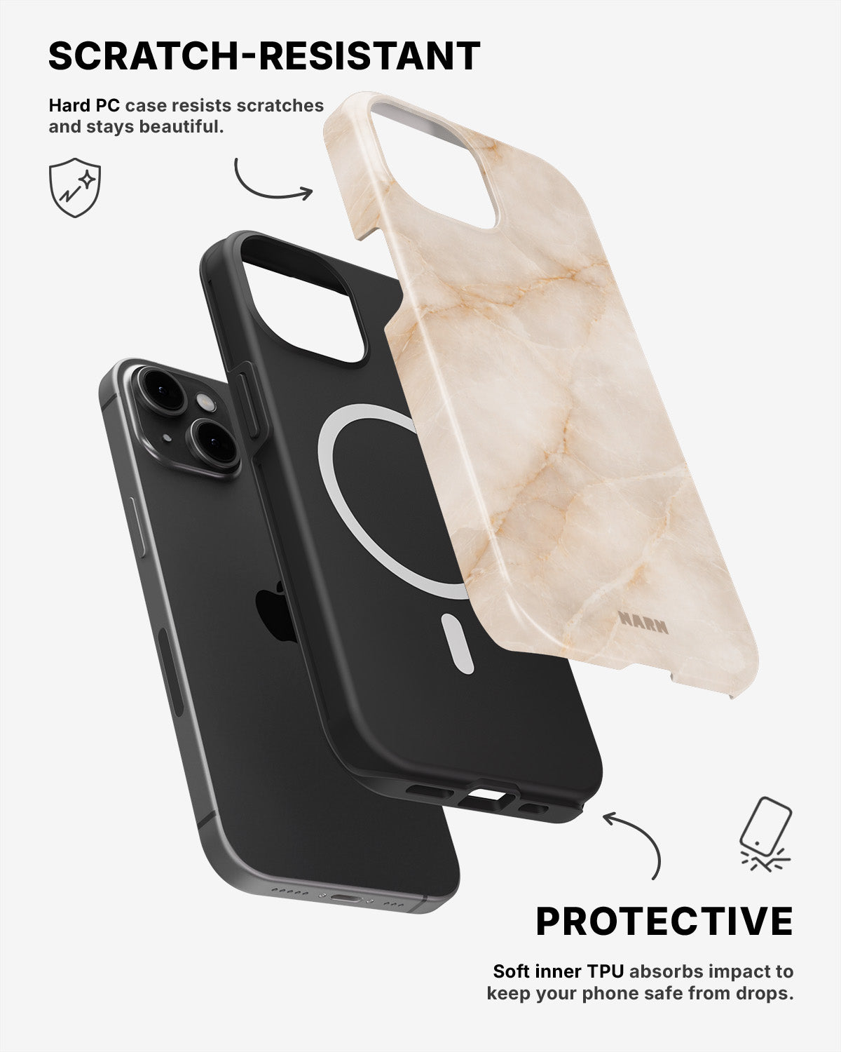 iPhone 12 / iPhone 12 Pro Tough Case – Sand Stone - View 2