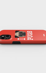 iPhone 12 / iPhone 12 Pro Tough Case – I Love Pugs - View 3