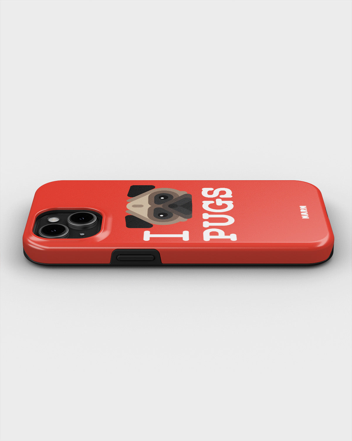 iPhone 12 / iPhone 12 Pro Tough Case – I Love Pugs - View 3