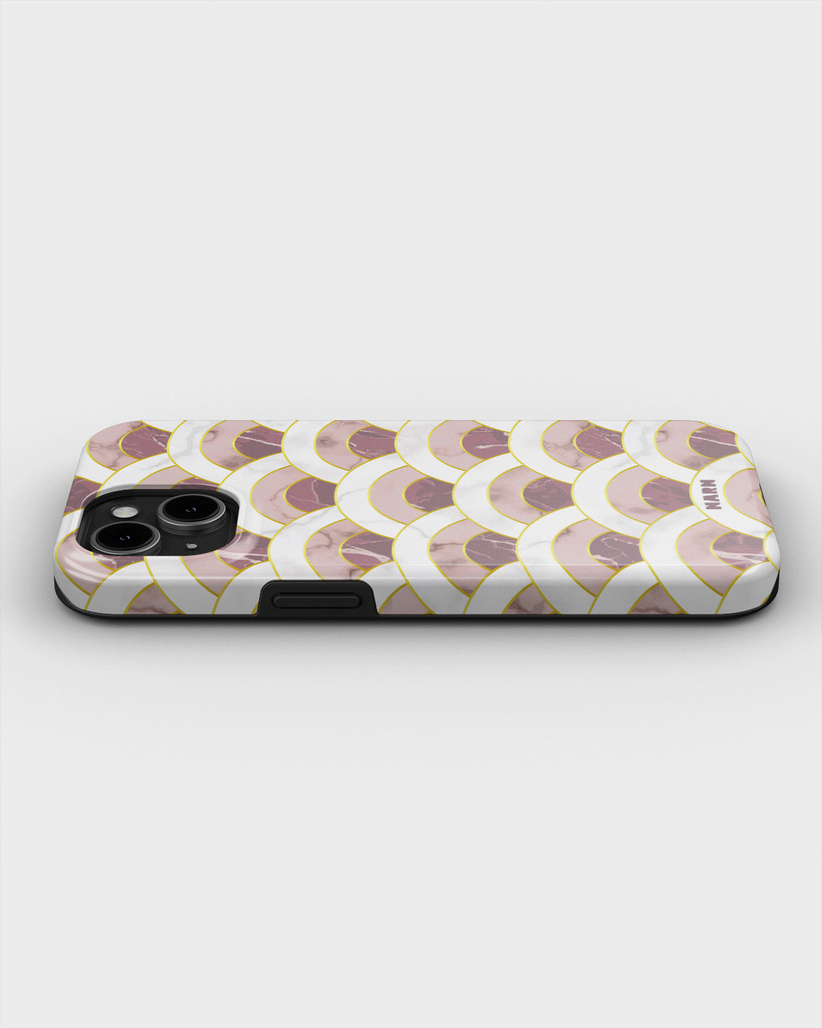 iPhone 12 / iPhone 12 Pro Tough Case – Pink Marble Waves - View 3
