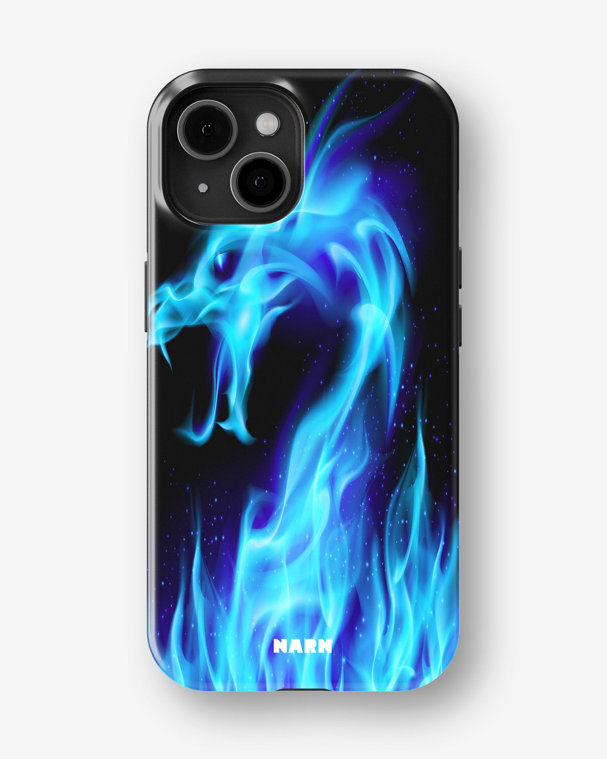 iPhone 13 Mini Tough Case – Blue Flames Dragon - View 1