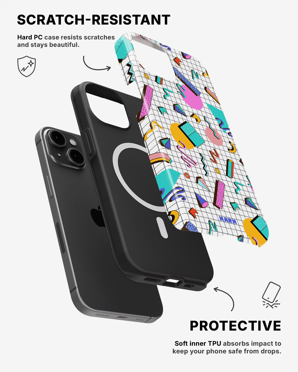 iPhone 13 Mini Tough Case – 80s Memphis - View 2