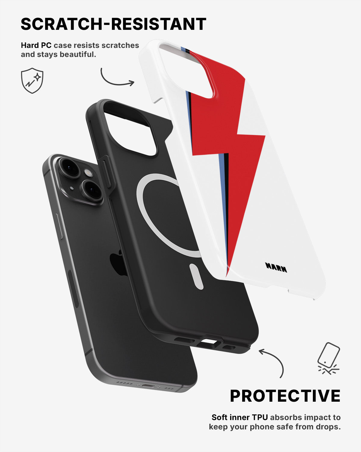 iPhone 13 Mini Tough Case – White Bowie  - View 2