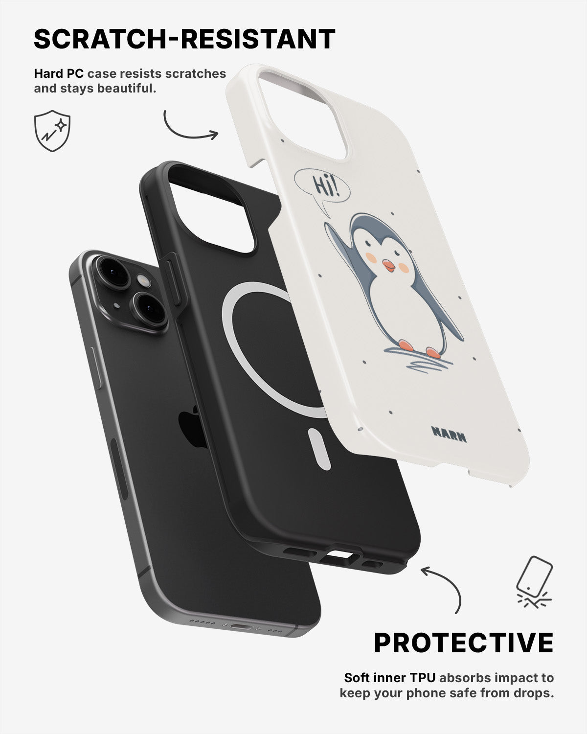 iPhone 13 Mini Tough Case – Cute Penguin - View 2