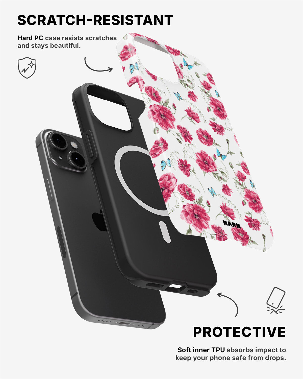 iPhone 13 Mini Tough Case – Poppies in Bloom - View 2