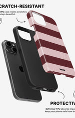 iPhone 13 Mini Tough Case – Cranberry Stripe - View 2