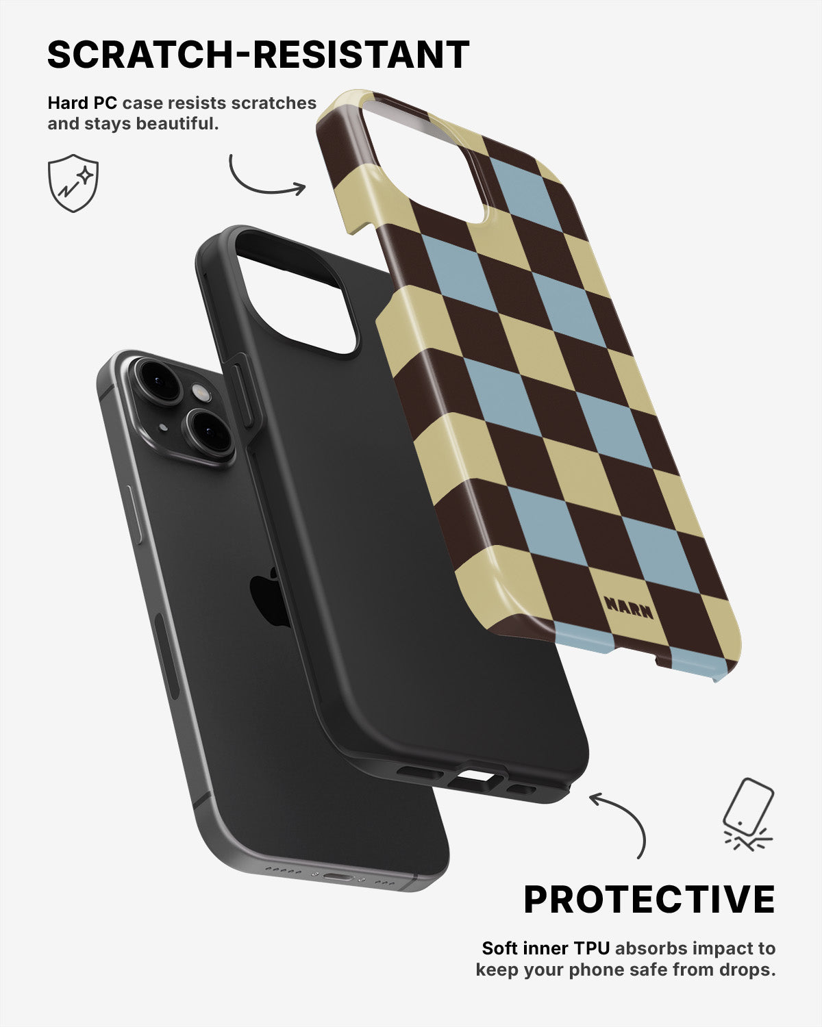 iPhone 13 Mini Tough Case – Butter Check - View 2