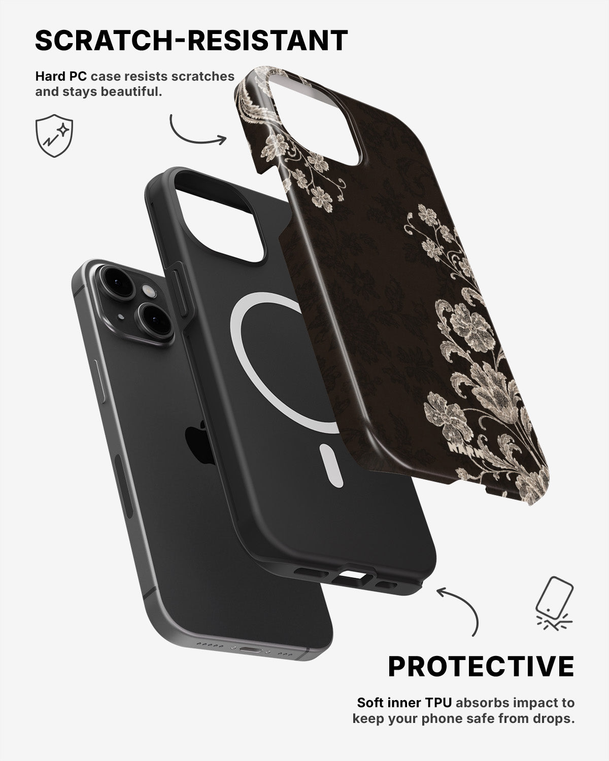 iPhone 13 Mini Tough Case – Ivory Bloom - View 2