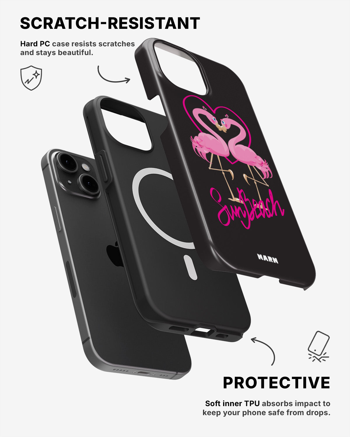 iPhone 14 Tough Case – Beach Flamingo - View 2
