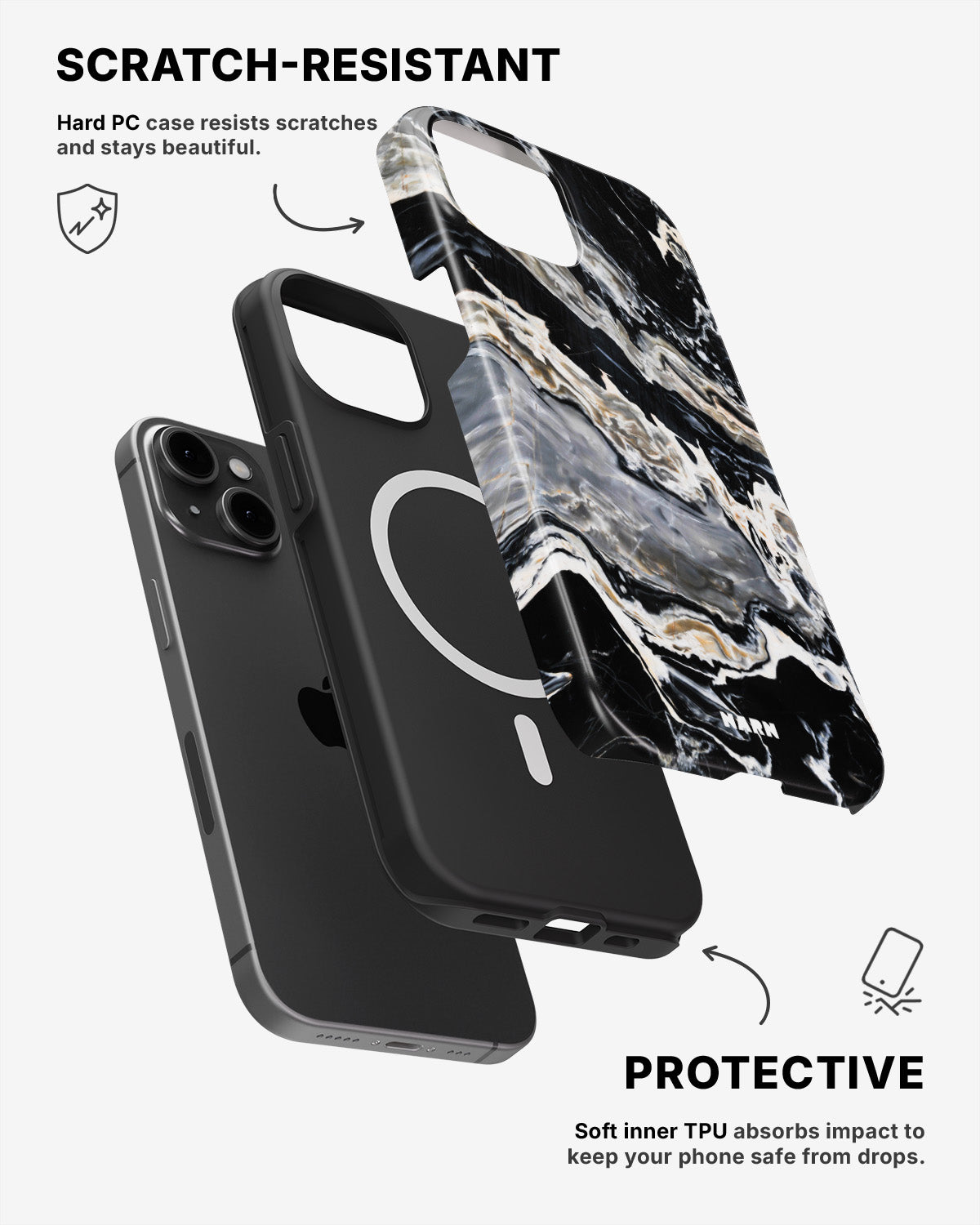 iPhone 14 Tough Case – Dark Swirl - View 2