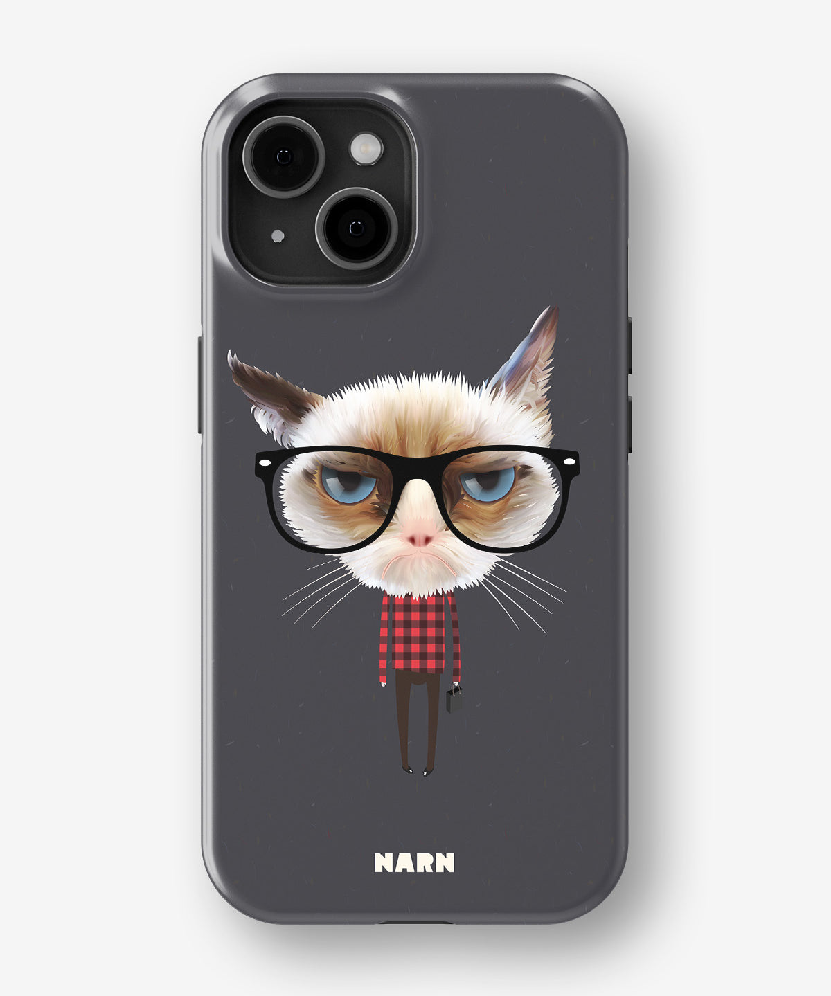 iPhone 15 Tough Case – Hipster Cat - View 1