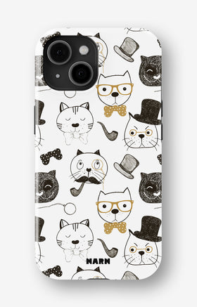 iPhone 15 Tough Case – Cartoon Cats - View 1