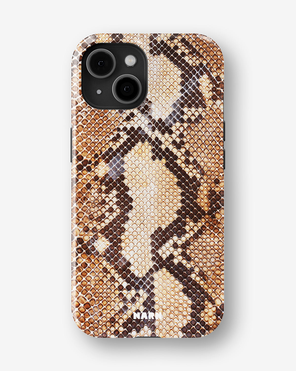 iPhone 15 Tough Case – Brown Snakeskin - View 1