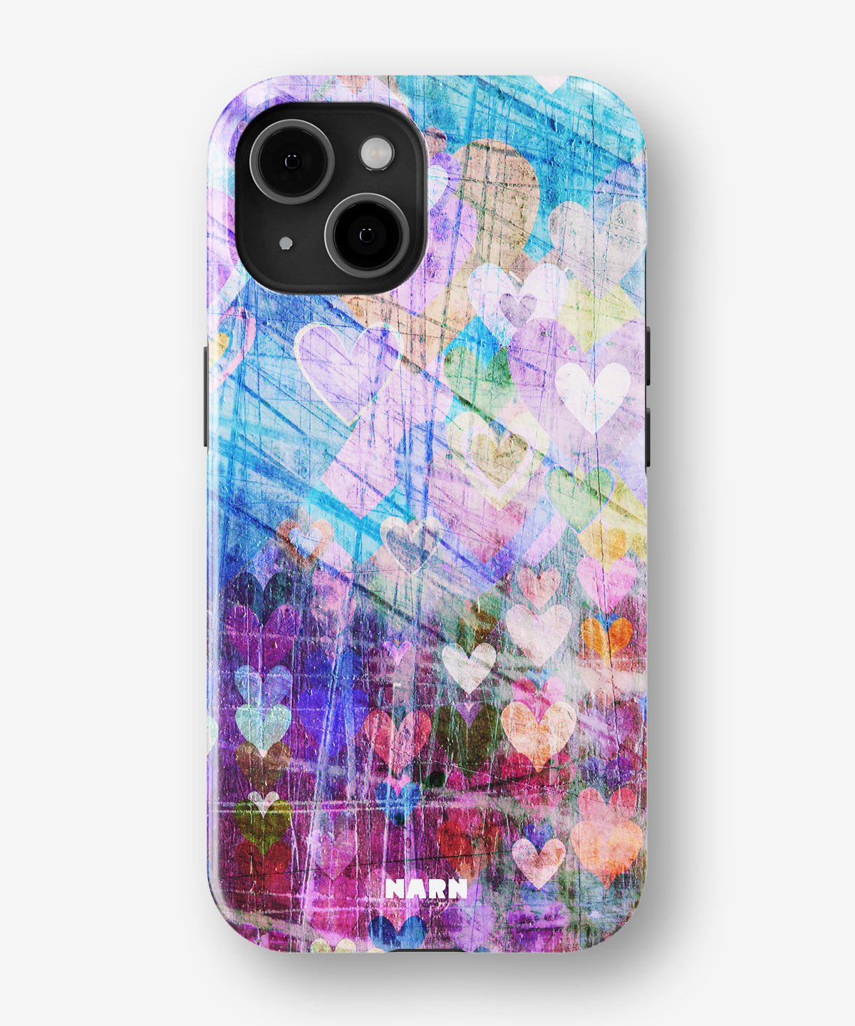 iPhone 15 Tough Case – Purple Hearts - View 1