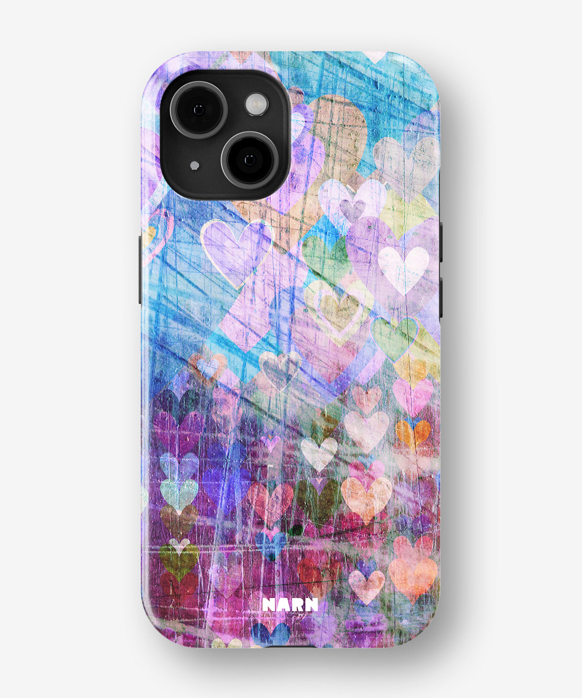 iPhone 15 Tough Case – Purple Hearts - View 1