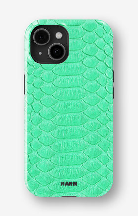 iPhone 15 Tough Case – Turquoise Snake - View 1