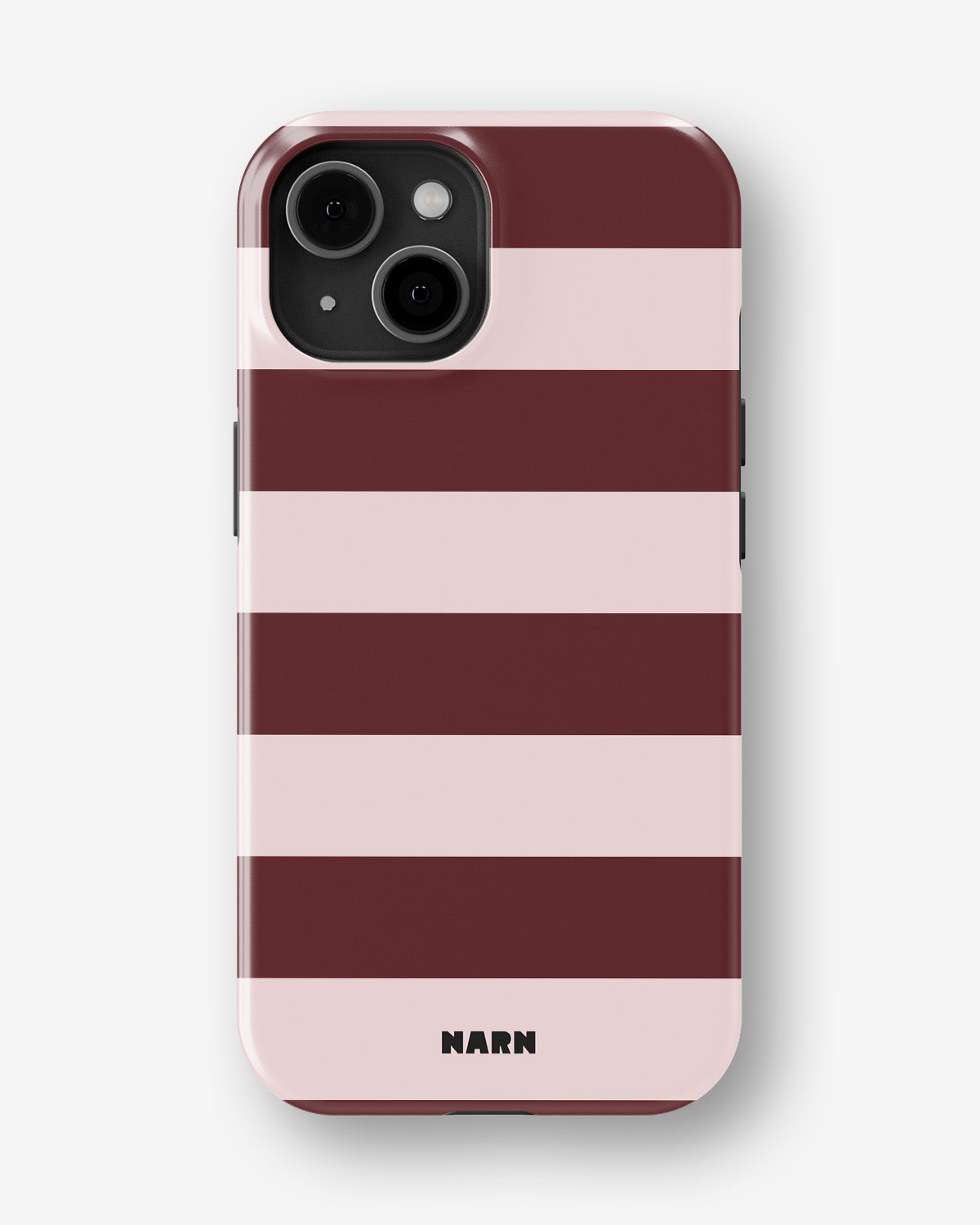 iPhone 15 Tough Case – Cranberry Stripe - View 1