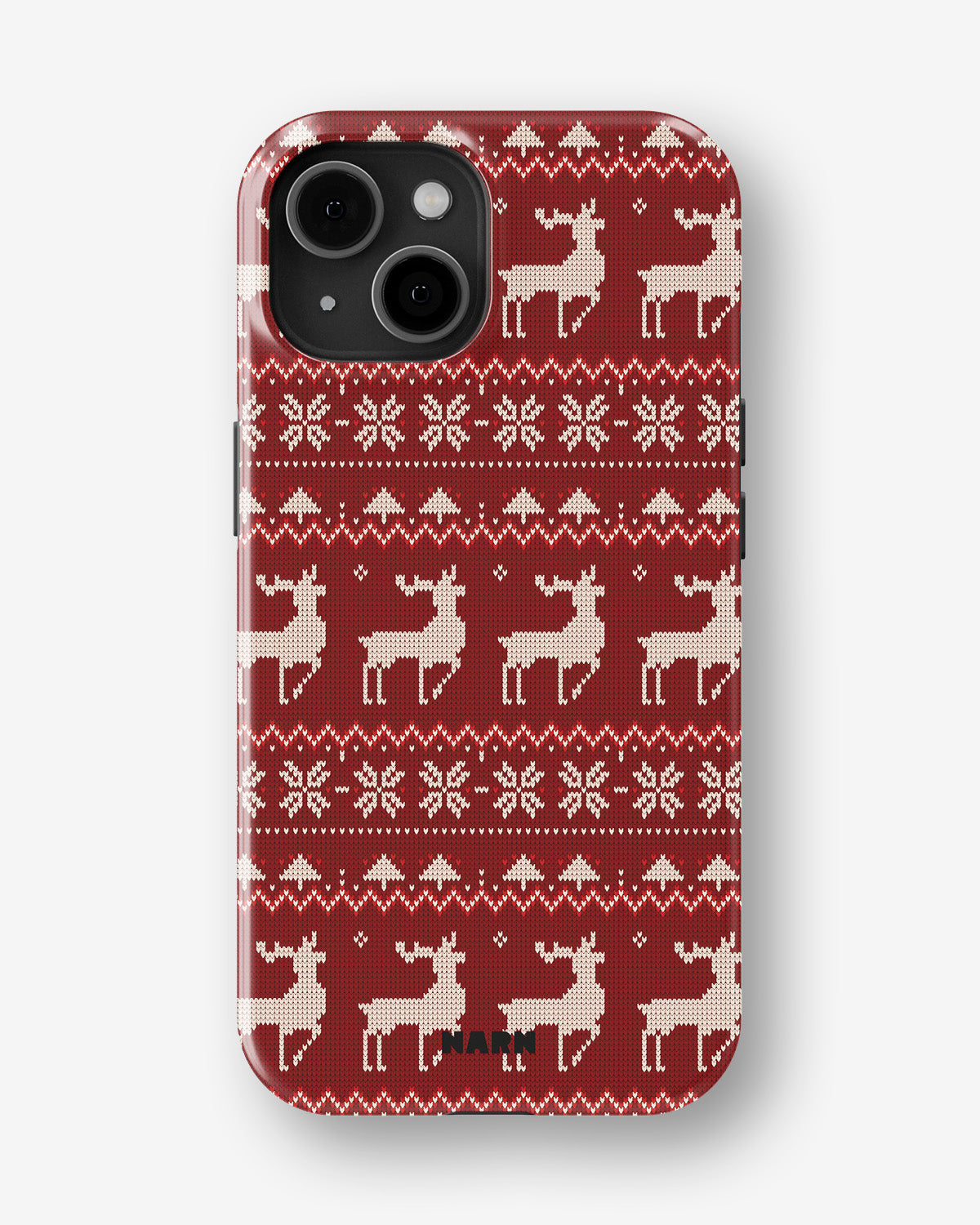 iPhone 15 Tough Case – Reindeer Knit - View 1