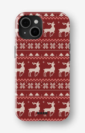 iPhone 15 Tough Case – Reindeer Knit - View 1