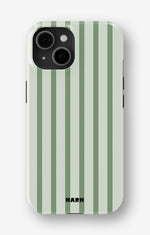 iPhone 15 Tough Case – Sage Stripes - View 1