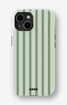 iPhone 15 Tough Case – Sage Stripes - View 1