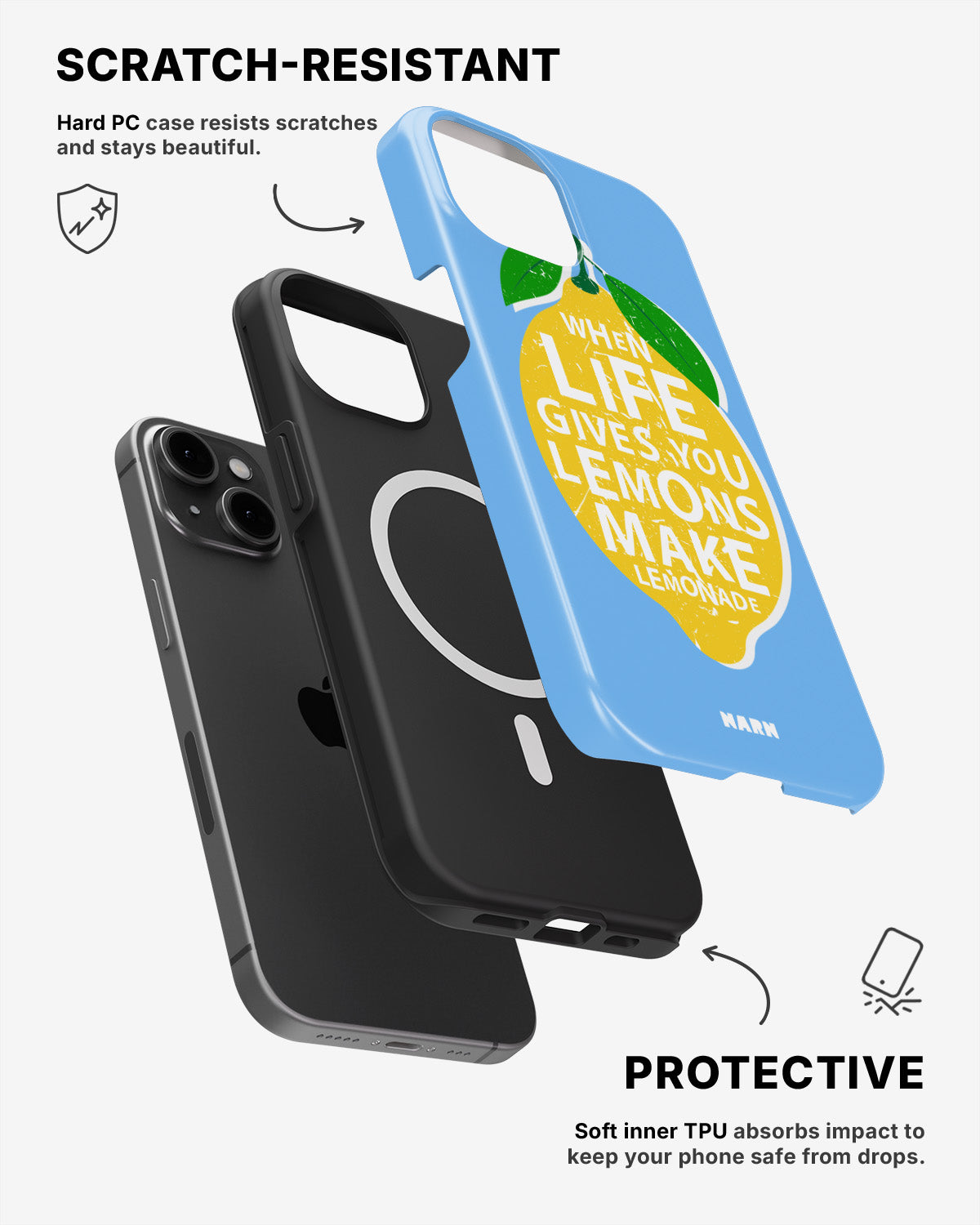 iPhone 15 Tough Case – Lemon Quote - View 2