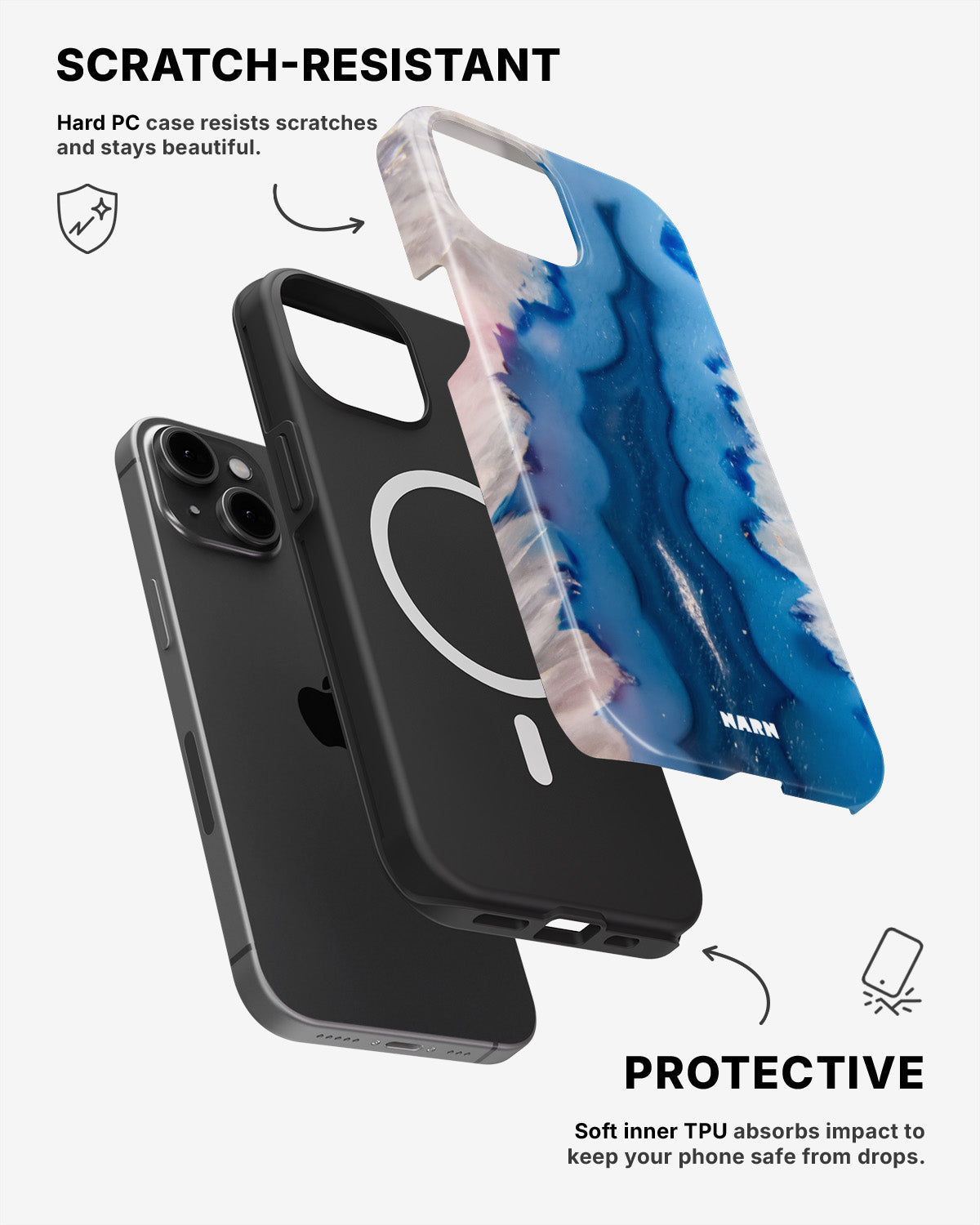 iPhone 15 Tough Case – Blue Agate - View 2