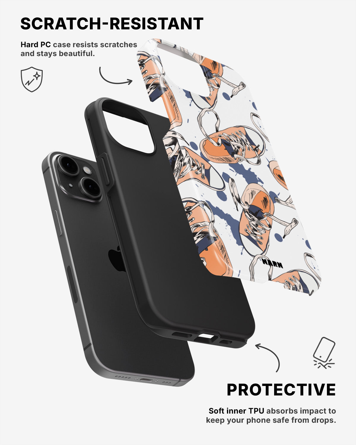 iPhone 15 Tough Case – Apricot Sneakers - View 2
