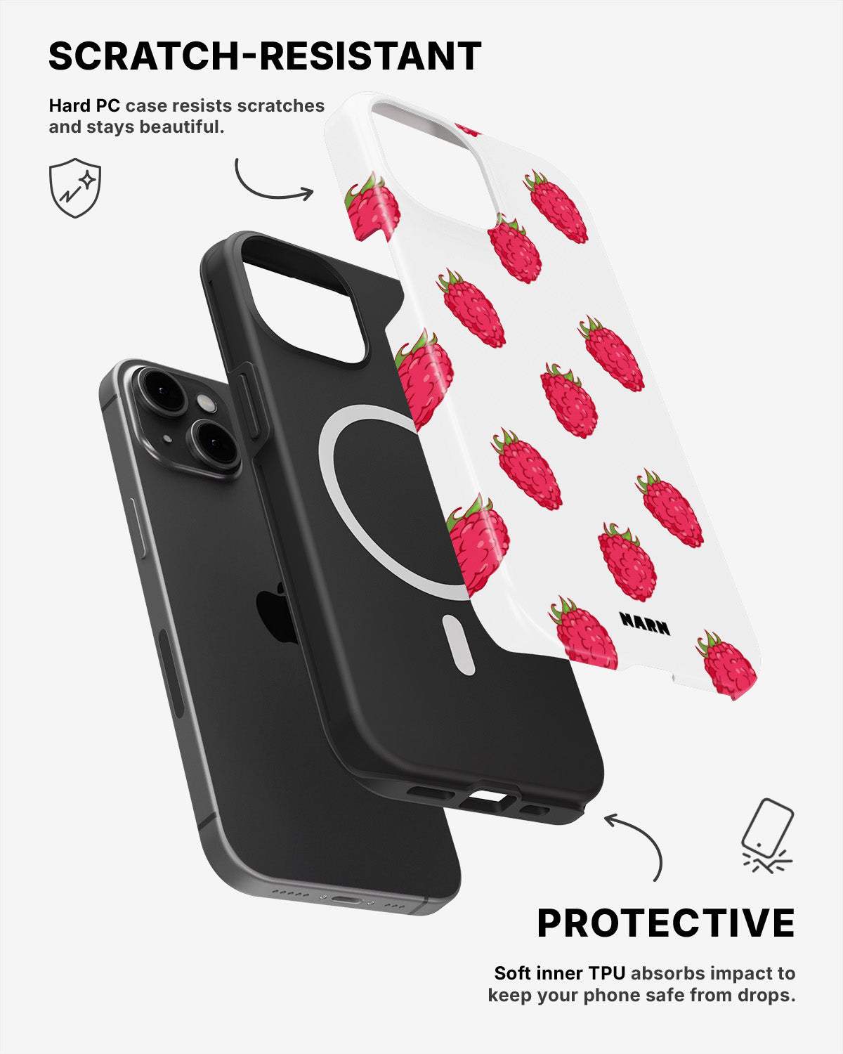 iPhone 15 Tough Case – Raspberry Bliss - View 2