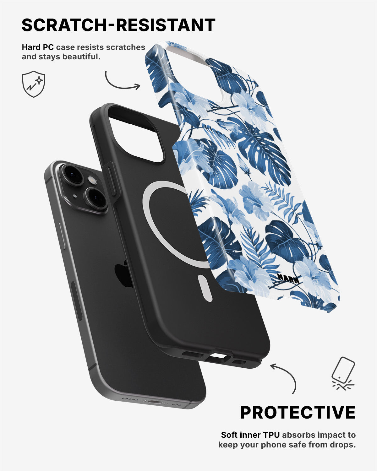 iPhone 15 Tough Case – Blue Tropics - View 2