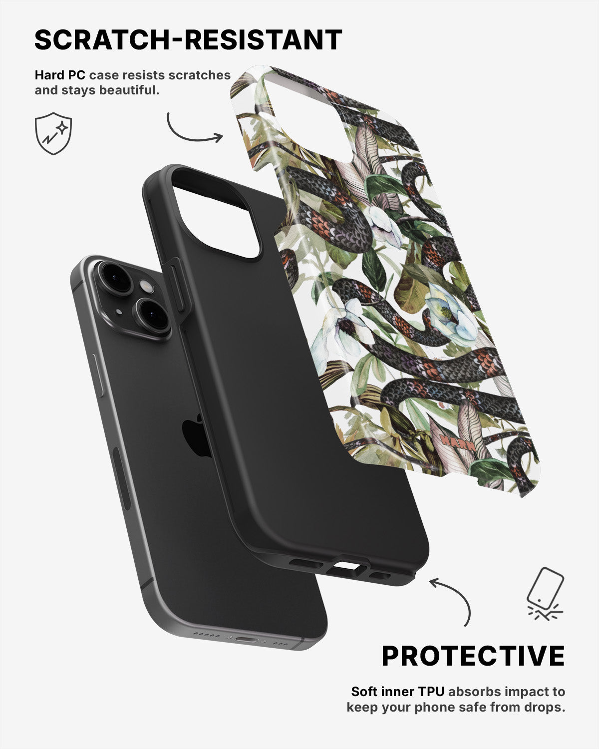 iPhone 15 Tough Case – Jungle Snake - View 2
