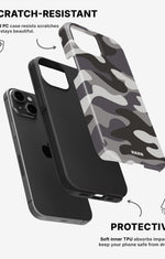 iPhone 15 Tough Case – Grey Camo - View 2