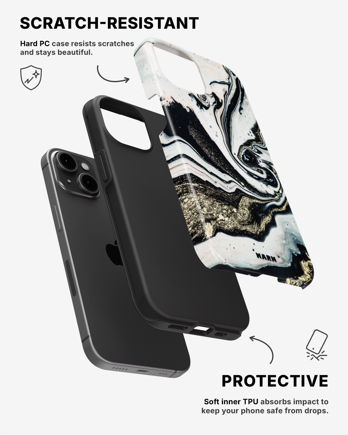 iPhone 15 Tough Case – Golden Swirl - View 2