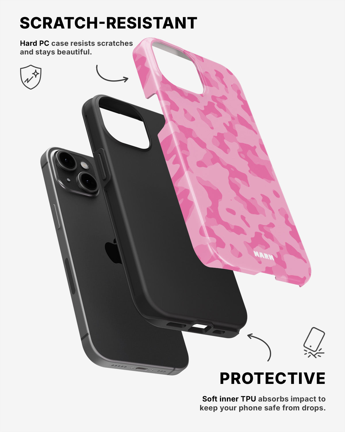 iPhone 15 Tough Case – Riot Pink - View 2