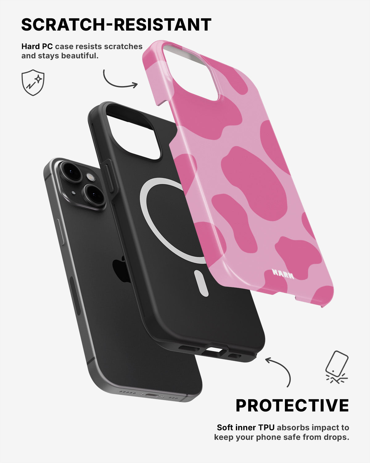 iPhone 15 Tough Case – Pink Moo - View 2