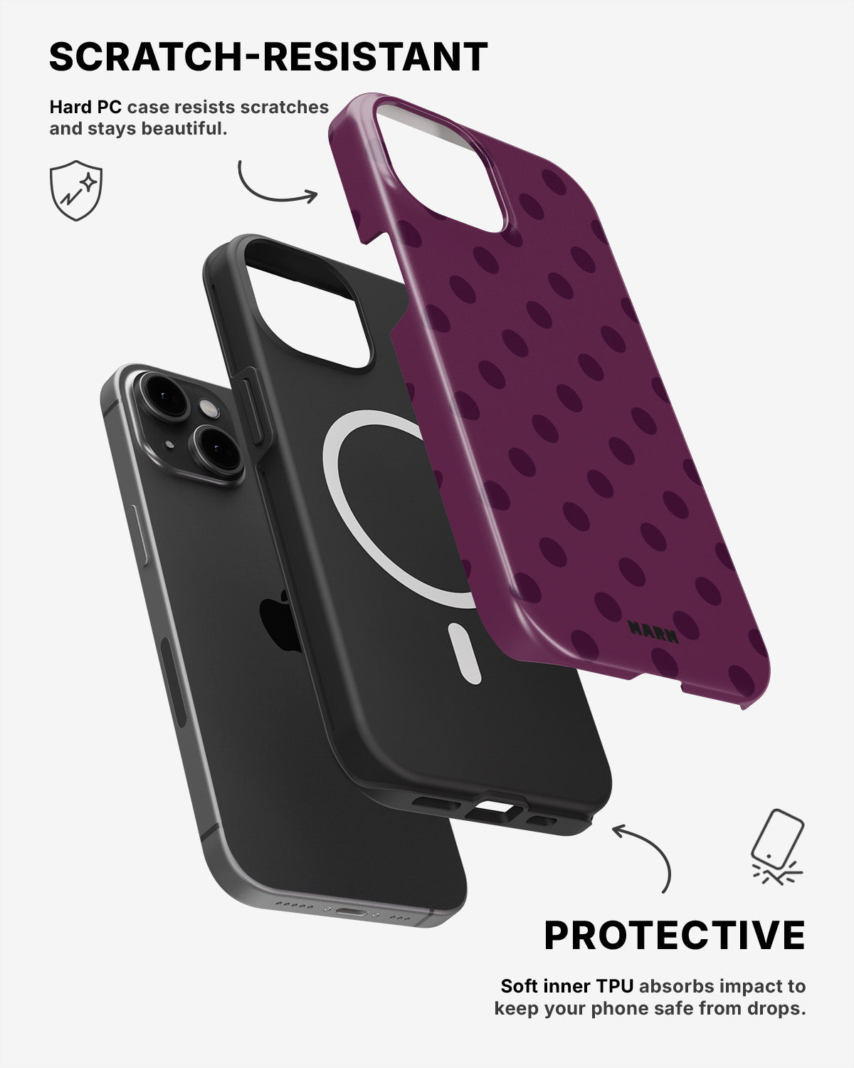 iPhone 15 Tough Case – Plum - View 2