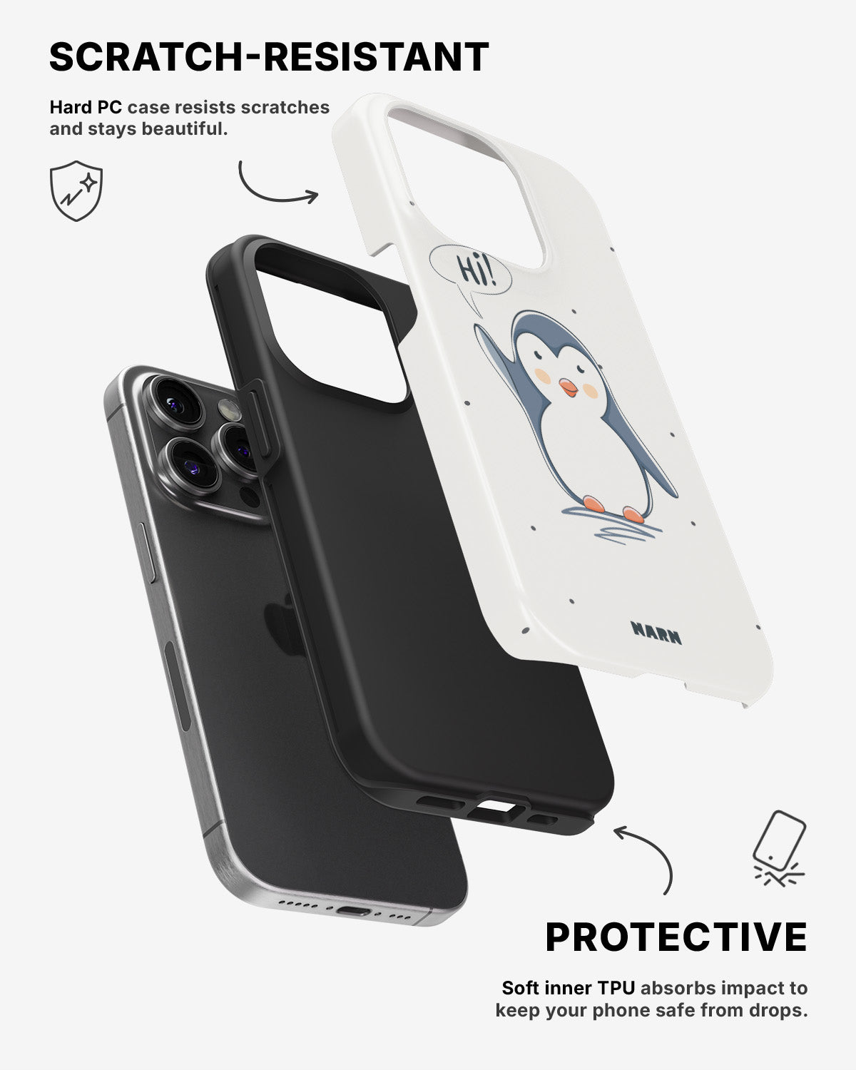 iPhone 13 Pro Tough Case – Cute Penguin - View 2