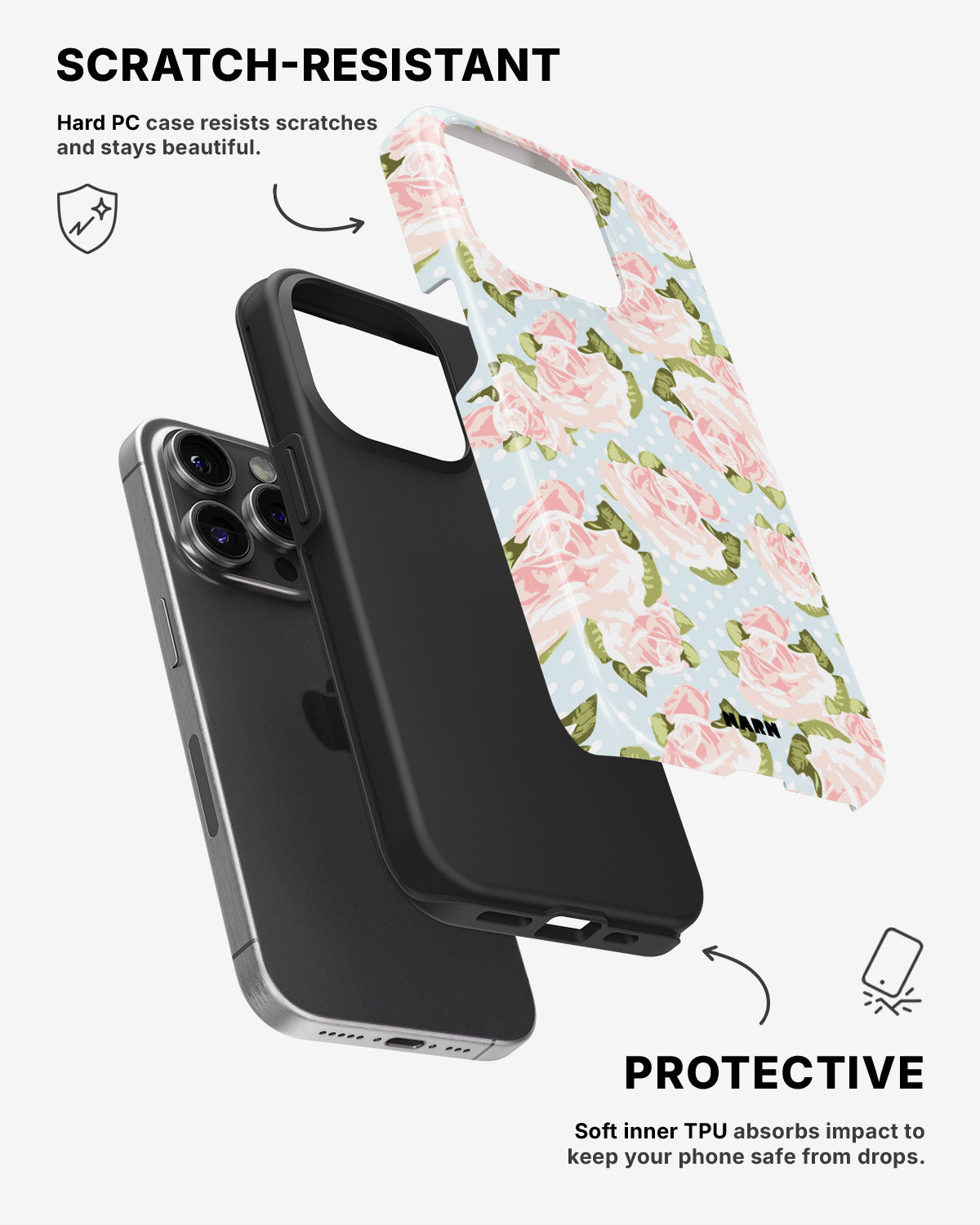iPhone 13 Pro Tough Case – Rose Garden - View 2