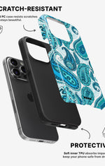 iPhone 13 Pro Tough Case – Turquoise Paisley - View 2