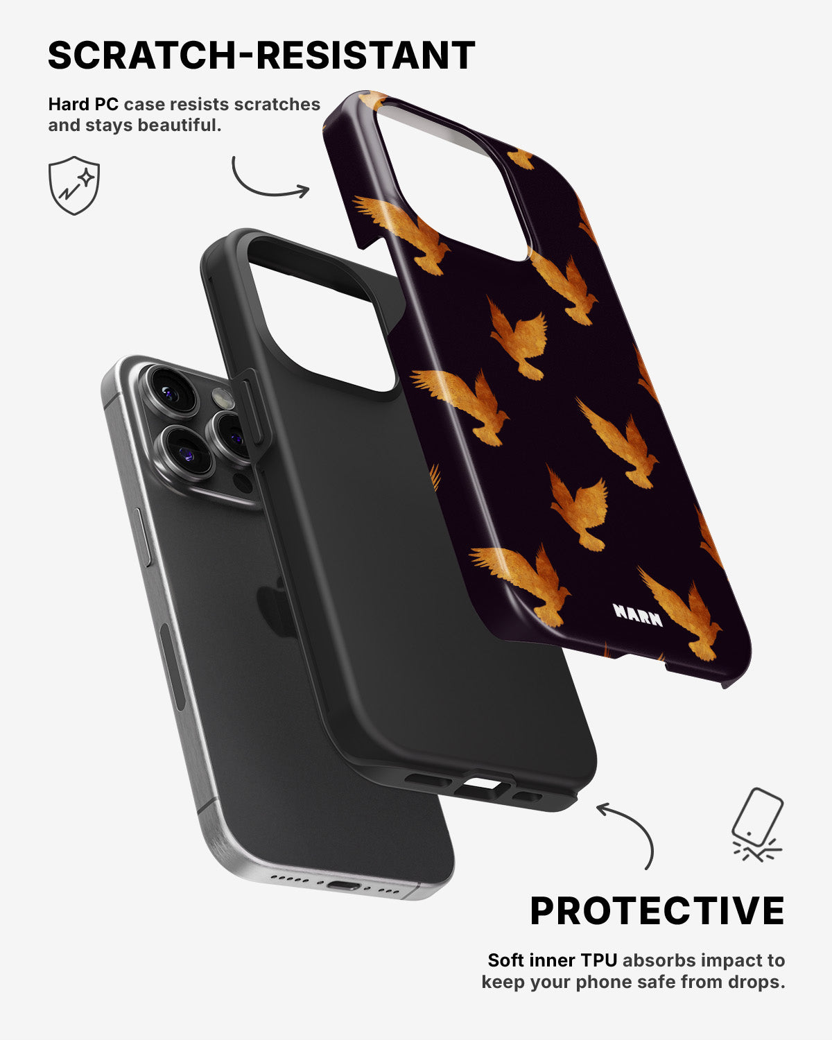 iPhone 13 Pro Tough Case – Royal Doves - View 2
