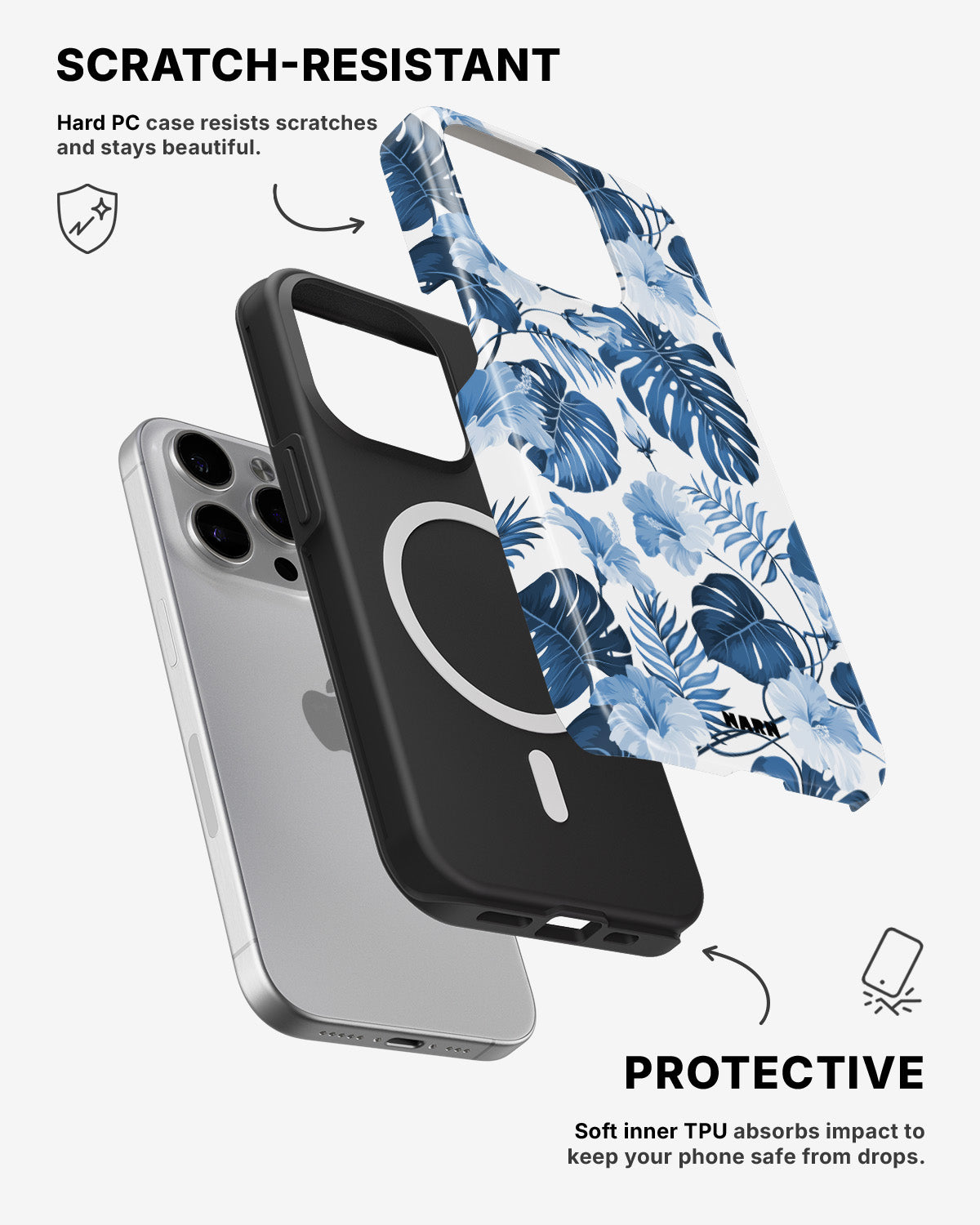 iPhone 13 Pro Tough Case – Blue Tropics - View 2