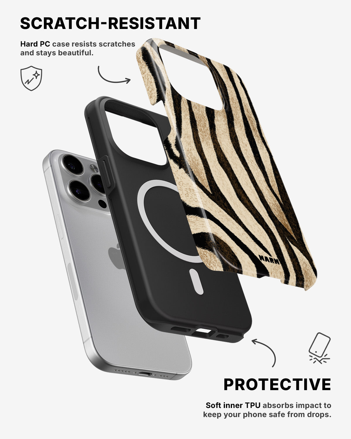 iPhone 13 Pro Tough Case – Wild Zebra - View 2
