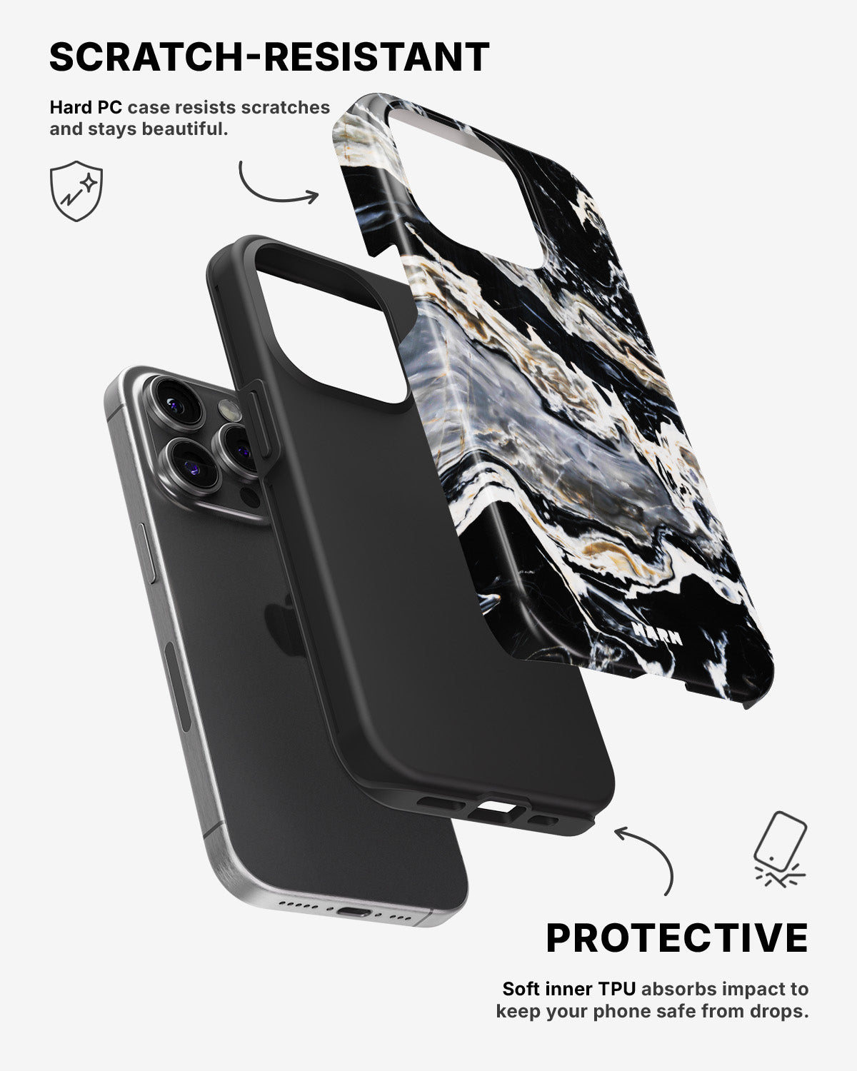 iPhone 13 Pro Tough Case – Dark Swirl - View 2