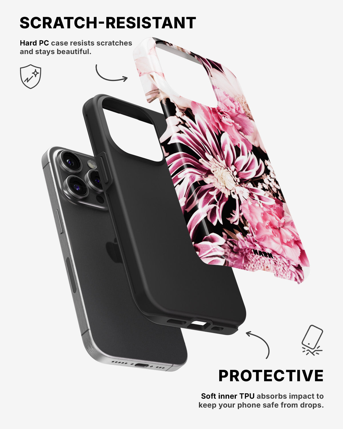 iPhone 13 Pro Tough Case – Soft Blossom - View 2