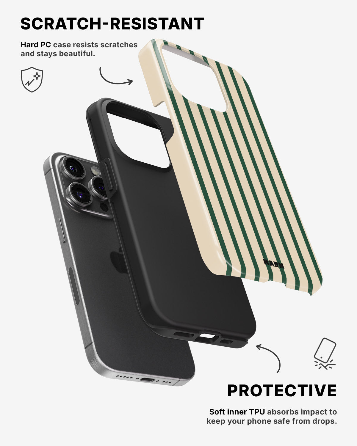 iPhone 13 Pro Tough Case – Evergreen Stripe - View 2