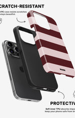 iPhone 13 Pro Tough Case – Cranberry Stripe - View 2