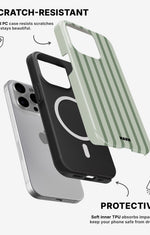 iPhone 13 Pro Tough Case – Sage Stripes - View 2